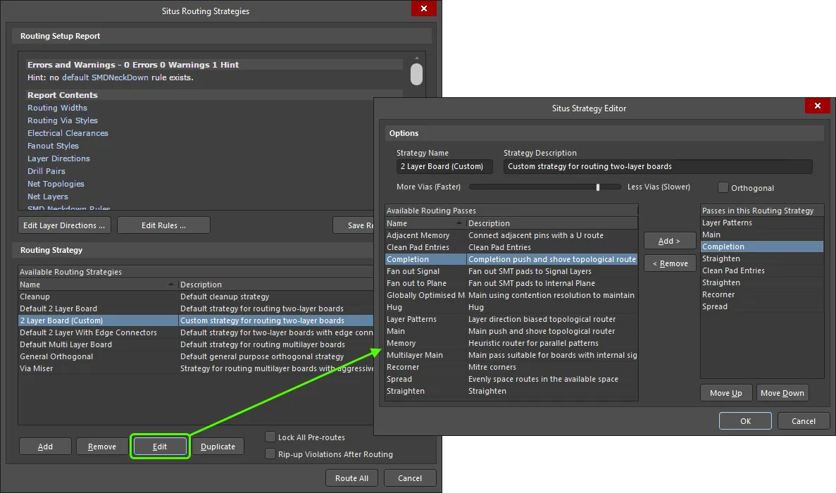 Example of editing a duplicated strategy. Example of editing a duplicated strategy.