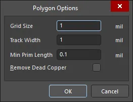 The Polygon Options dialog