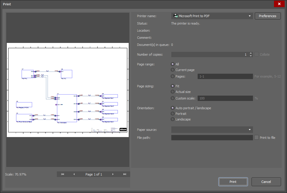 The Print dialog The Print dialog
