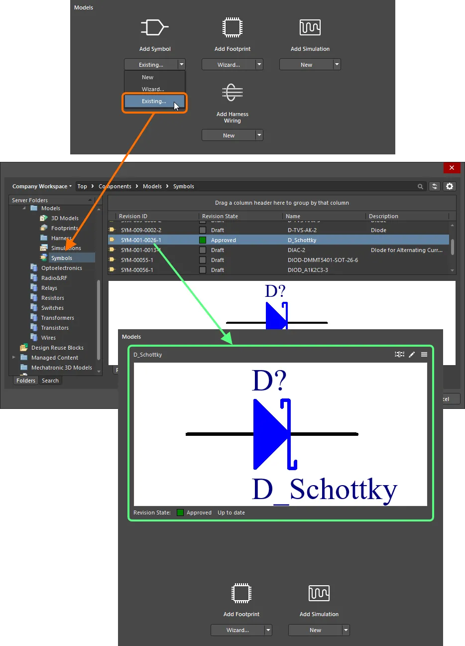 Dialog-based addition of an existing model. Dialog-based addition of an existing model.