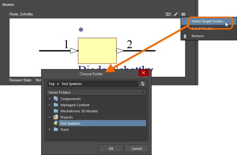 Override the default release folder for a model type by choosing a different one. Override the default release folder for a model type by choosing a different one.