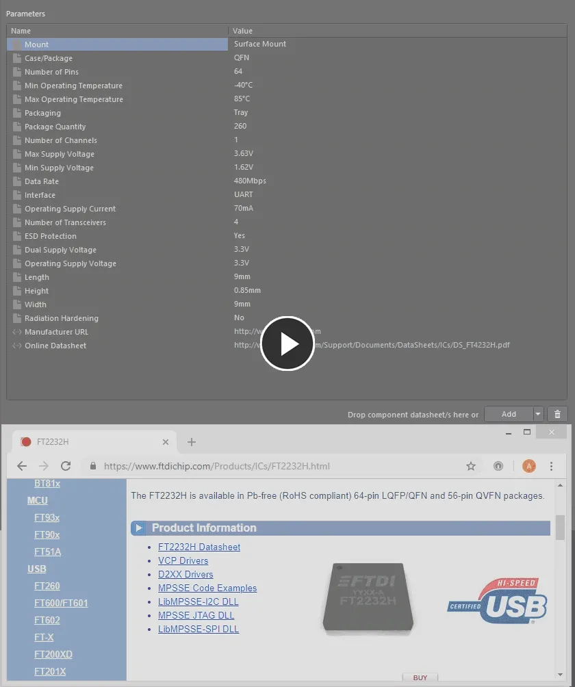 Example demonstrating attachment of a datasheet from a web page. Example demonstrating attachment of a datasheet from a web page.