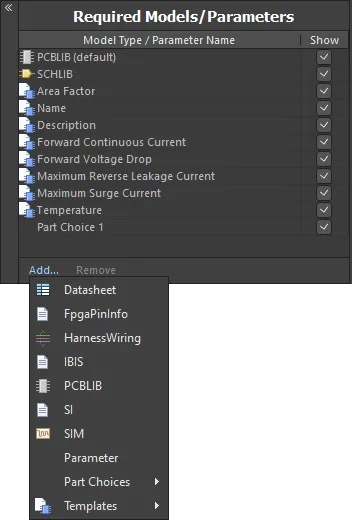 Define required models and parameters. Define required models and parameters.