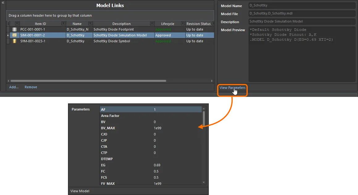 View the model-level parameters for a Simulation Model Item to see which parameters can be added at the component-level – and how they are named! View the model-level parameters for a Simulation Model Item to see which parameters can be added at the component-level – and how they are named!