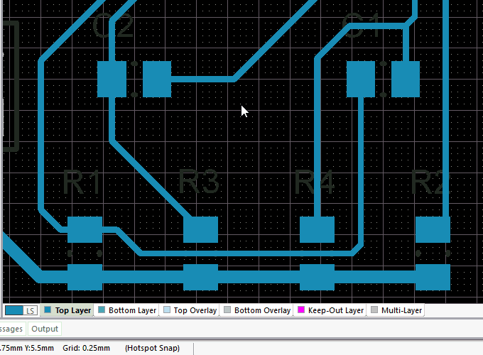 Some of the existing routing is being re-arranged, then two nets are re-routed.
